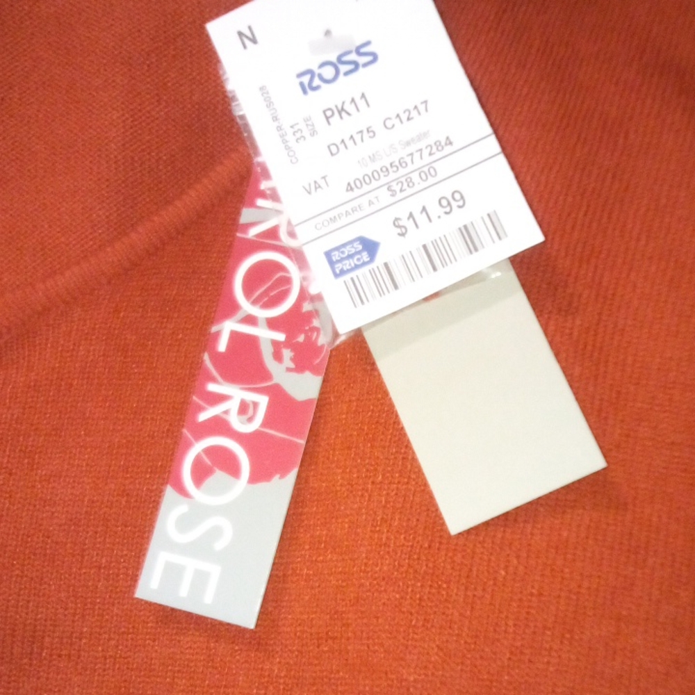 Medium spice orange cashmere like sweater never worn